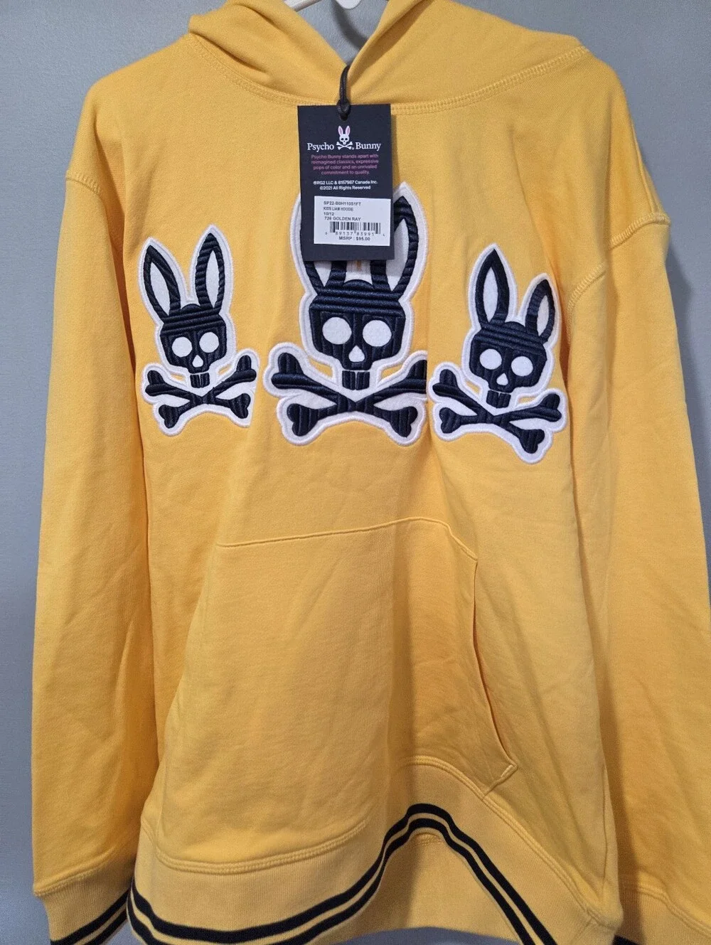 New With Tags Psyco Bunny Embroidered Kids Hoodie Size 10-12